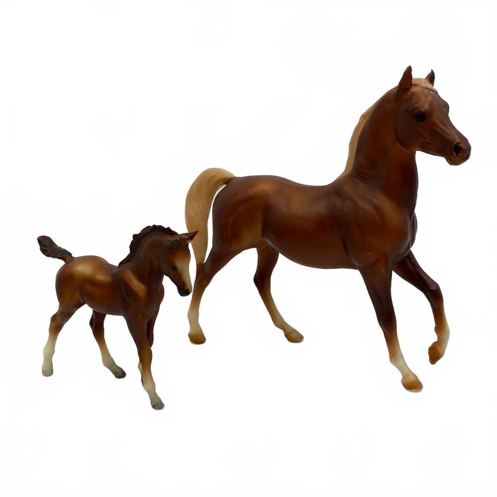 Breyer Brown Tan Arabian Mare and Foal Horse Figure Set | OS Girls